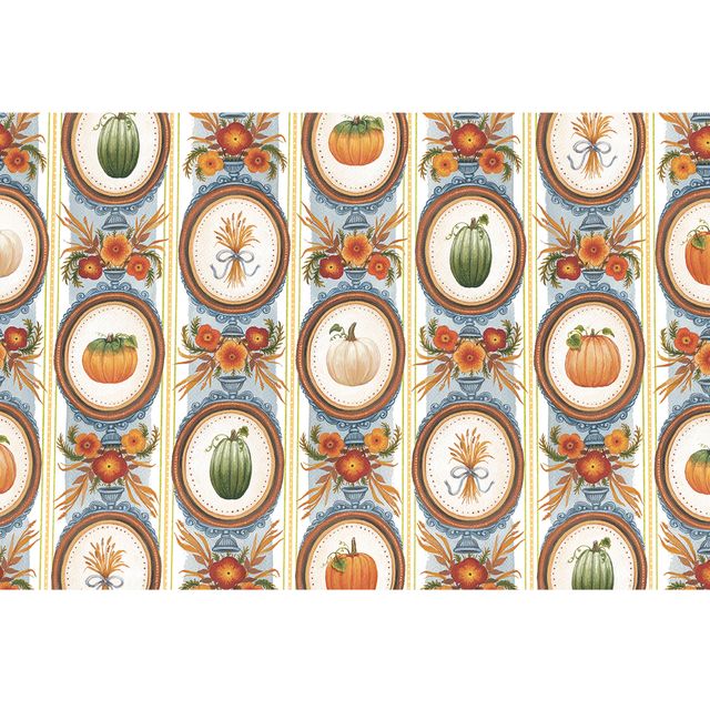 Decorative pattern with pumpkins, gourds, and autumn elements on a white background