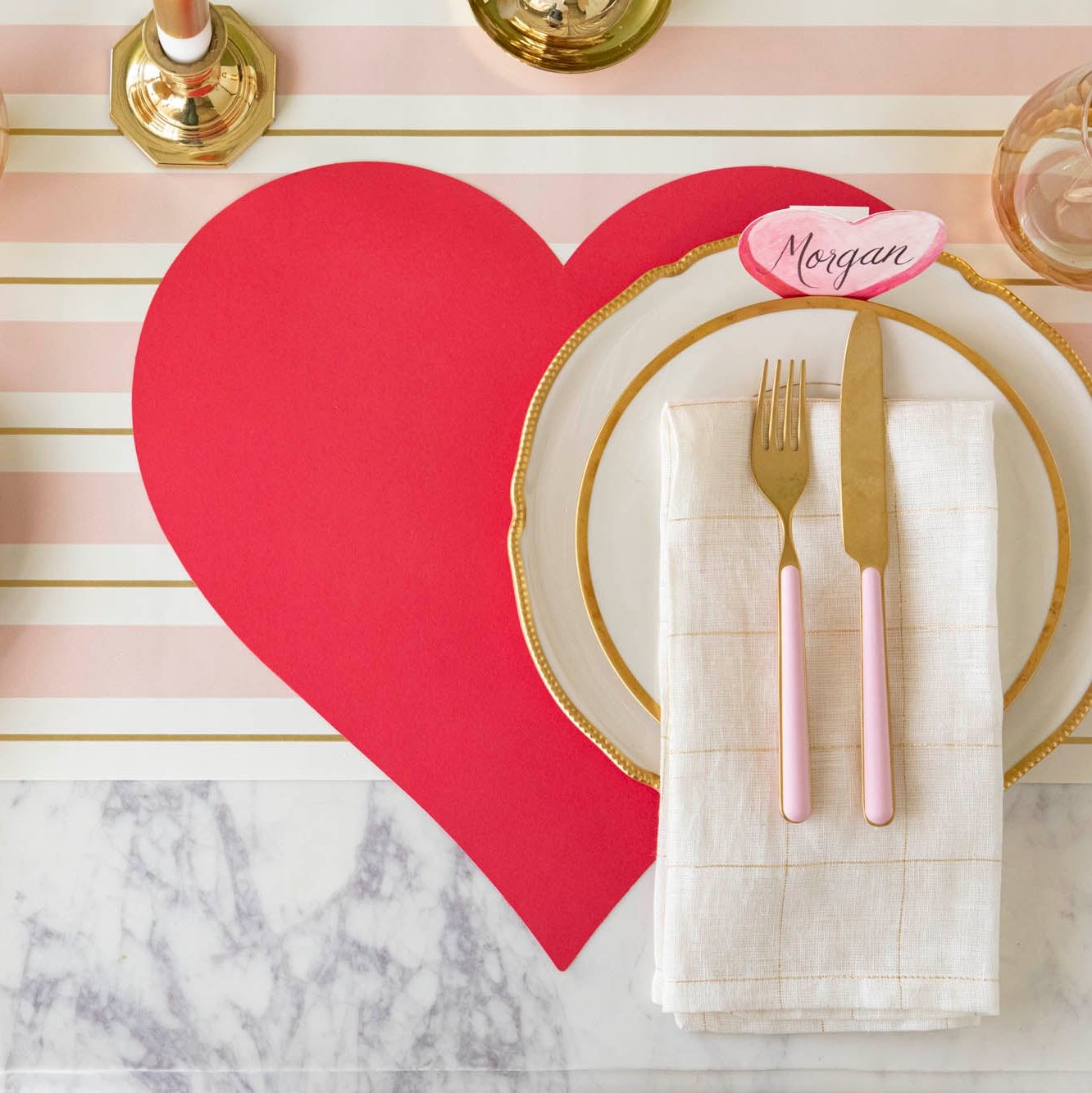 Pink & Gold Awning Stripe Runner