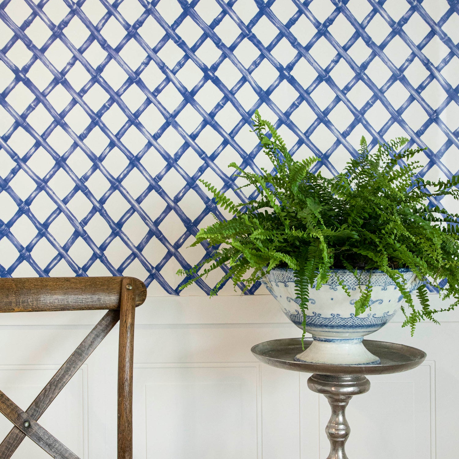 Blue Lattice Wallpaper