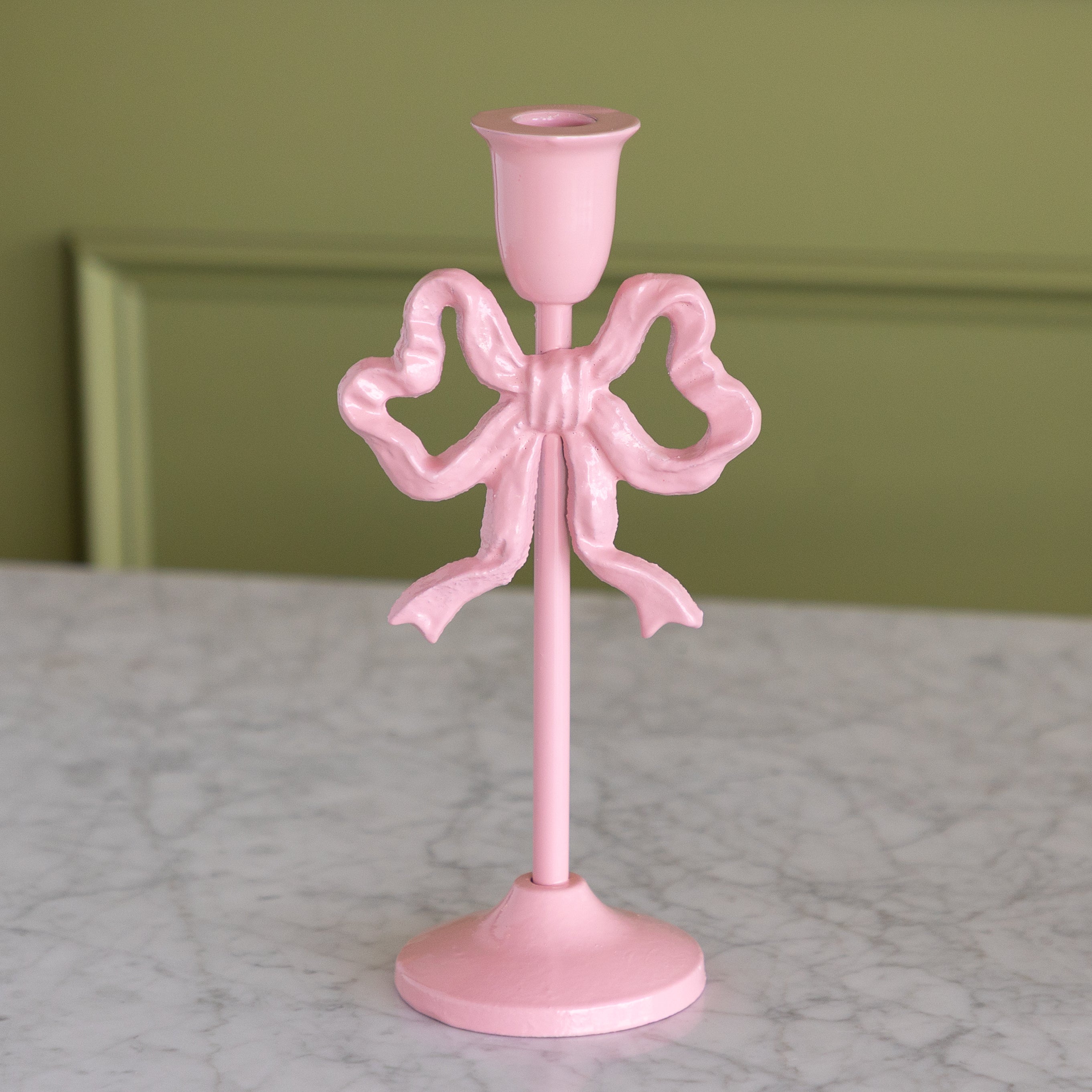 Metal Bow Taper Candle Holder