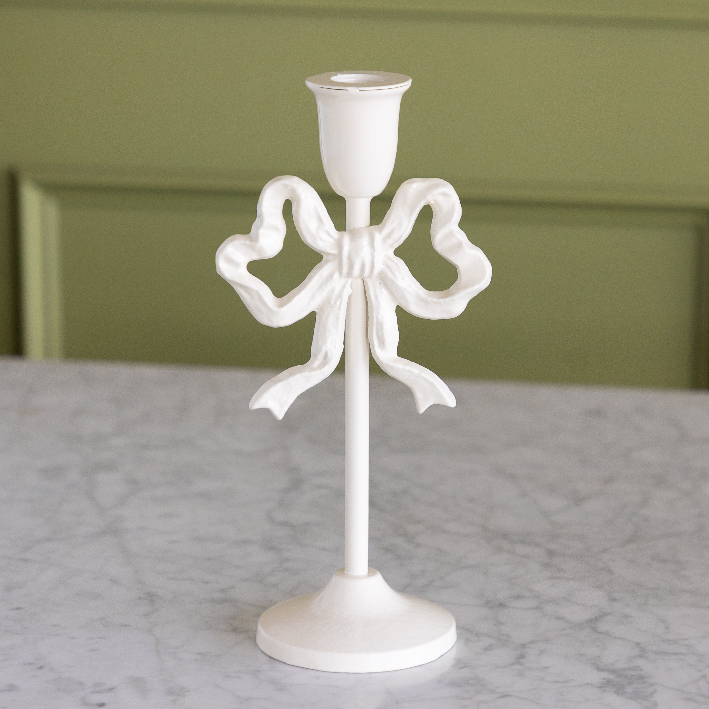 Metal Bow Taper Candle Holder