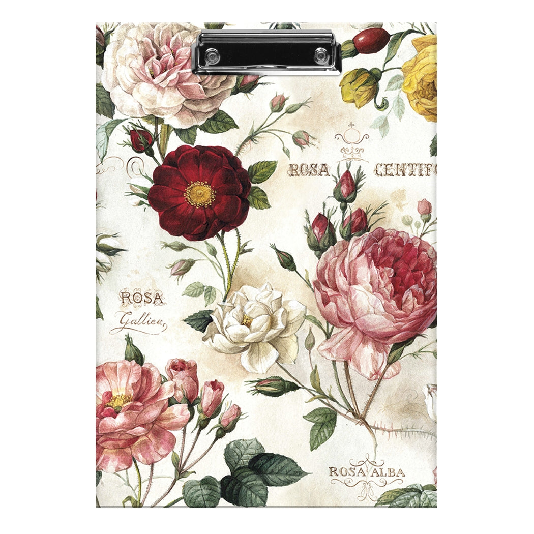 Clipboard printed with vintage roses.