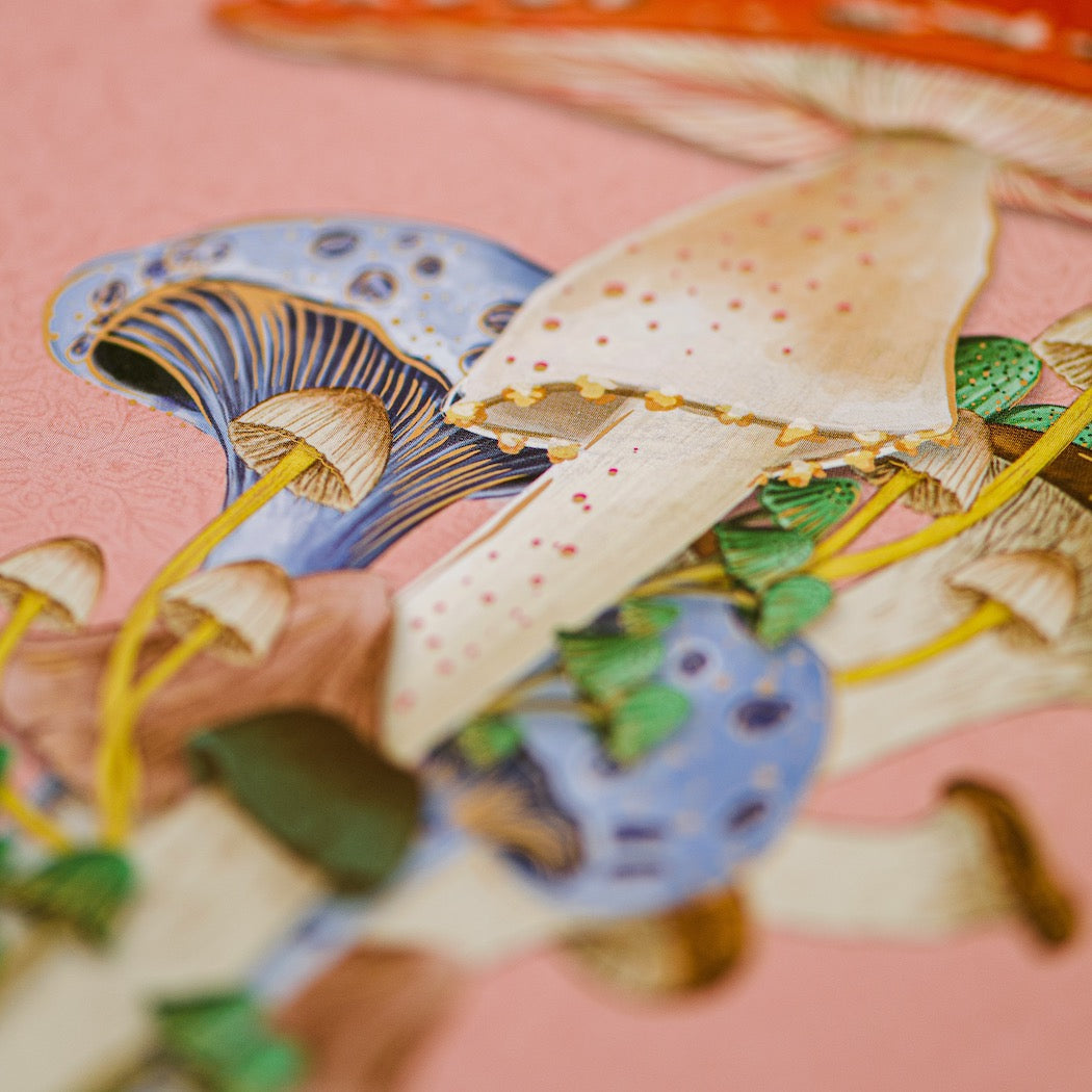 close up of mushroom illustration