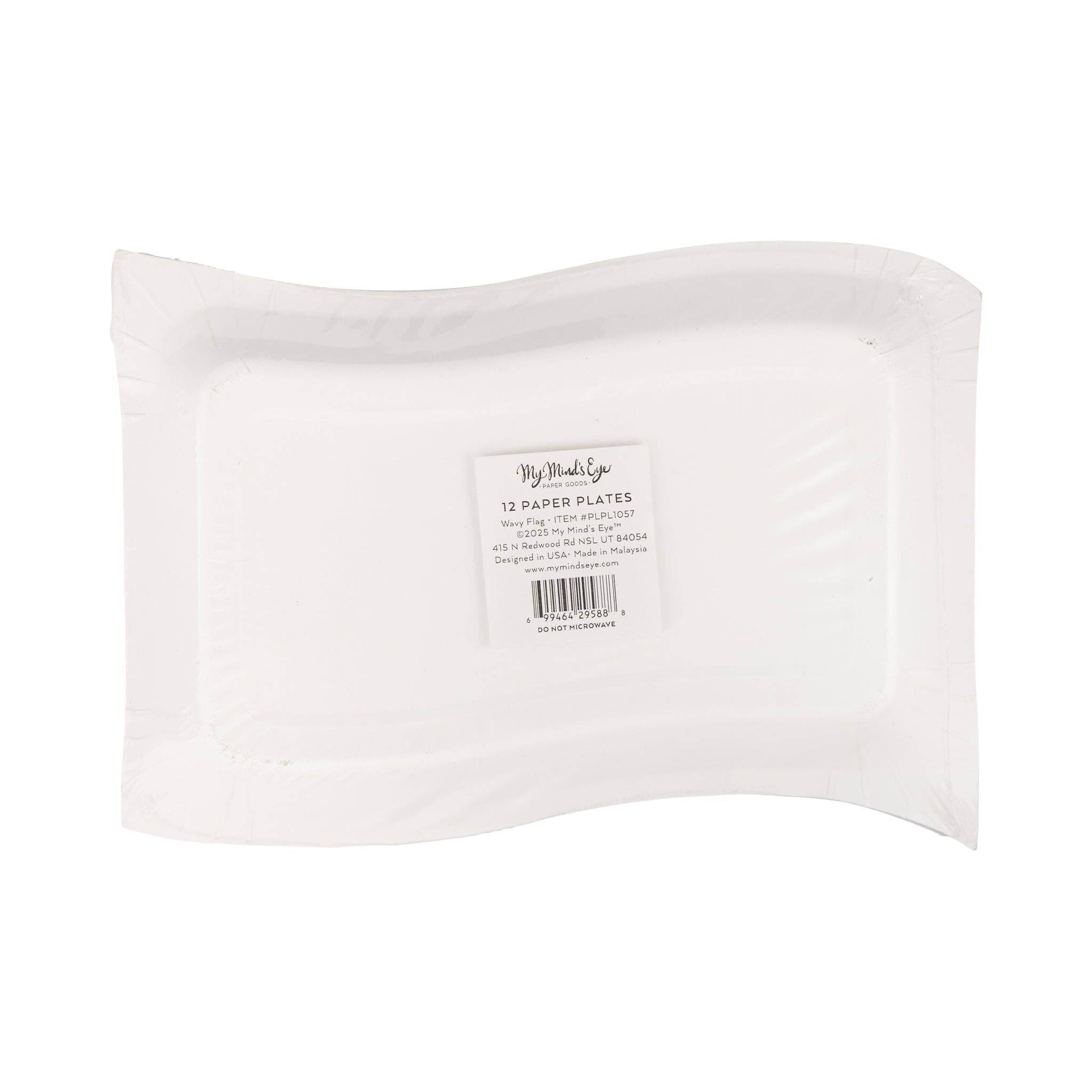 Wavy Flag Paper Plates with a label from My Mind&