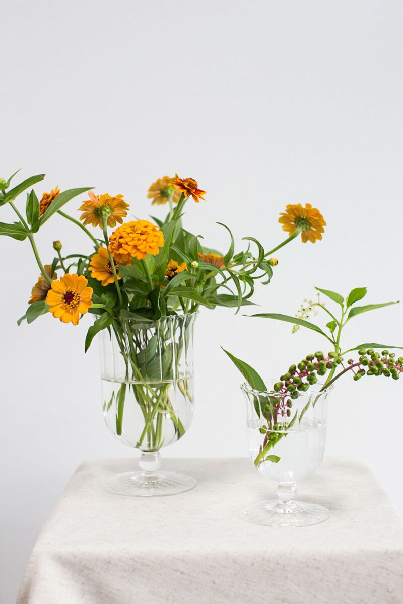 Clear Fluted Vase