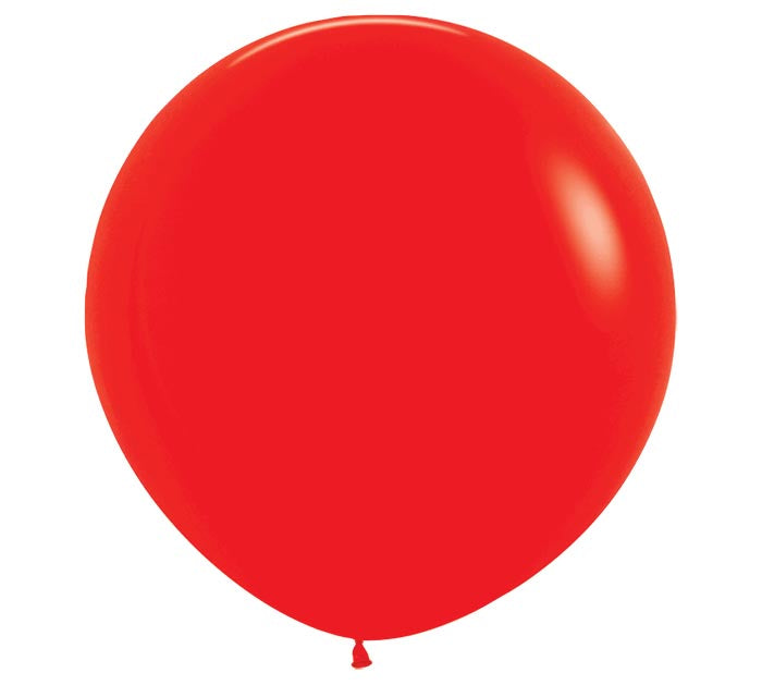 Three foot Fashion Red Helium-Filled Balloon on a white background.