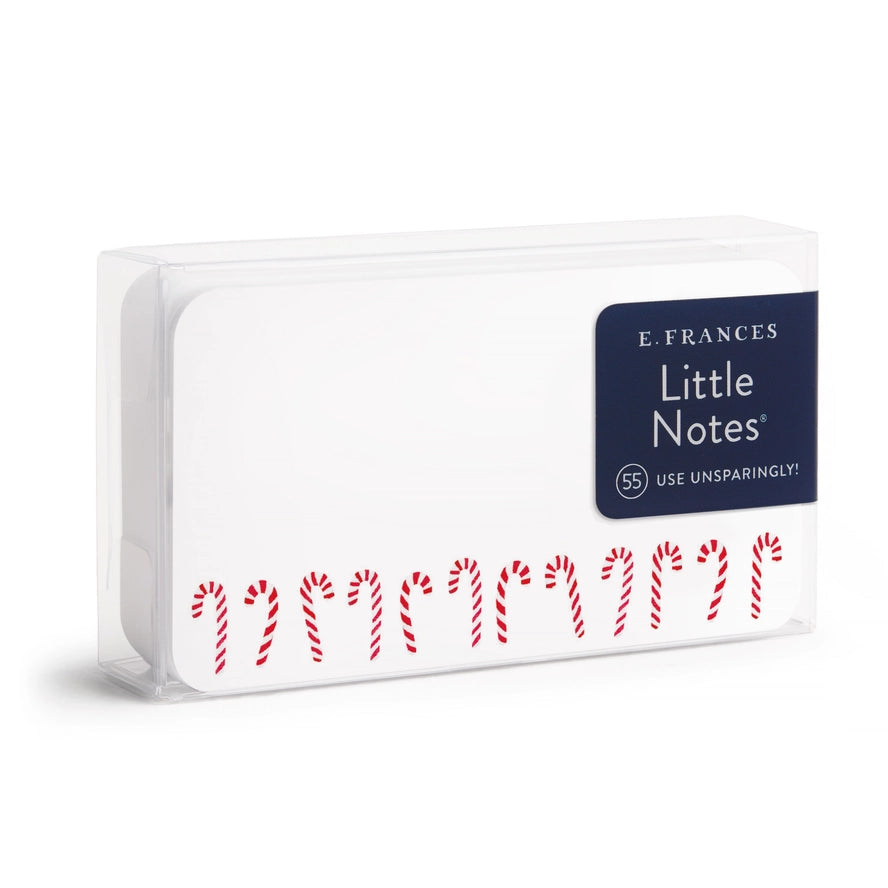 Pack of E. Frances Little Notes with candy cane design on a white background