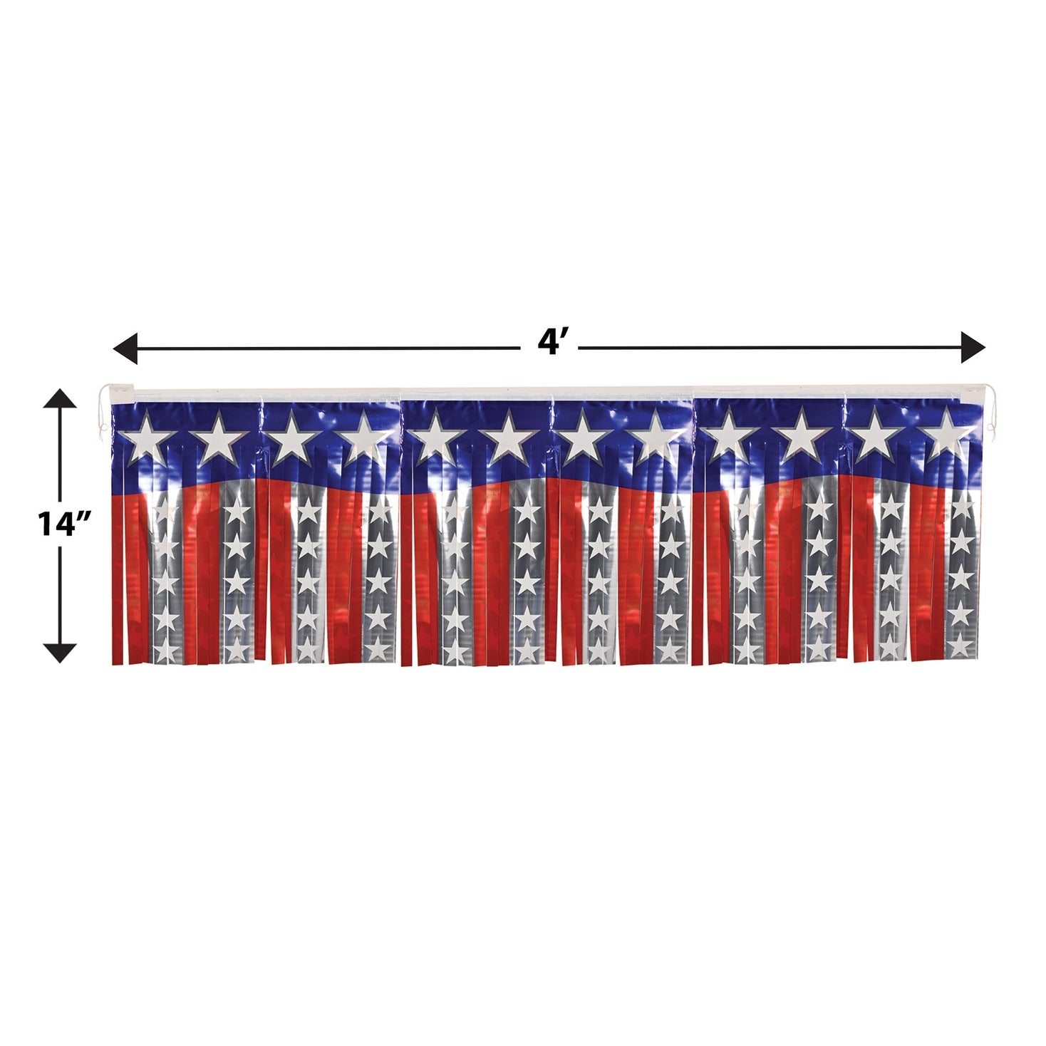 American flag design with dimensions on a white background.