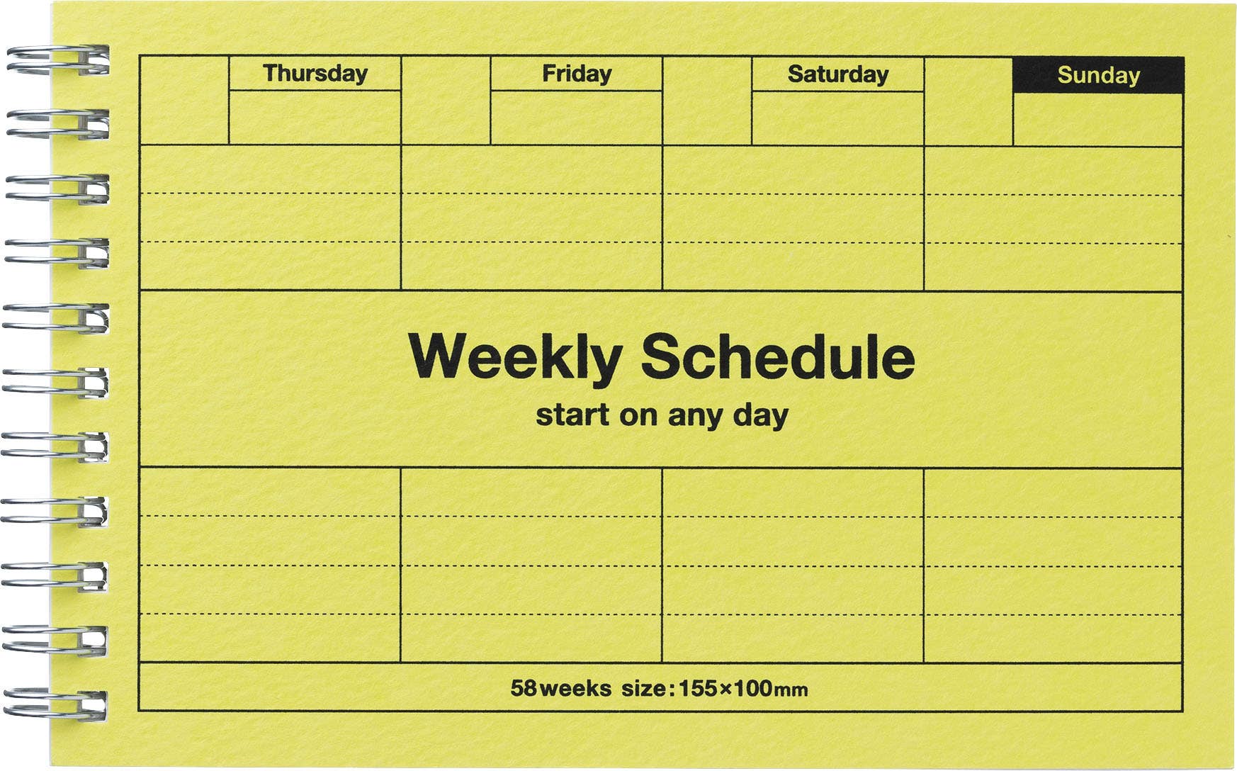 Dayfree Weekly Schedule