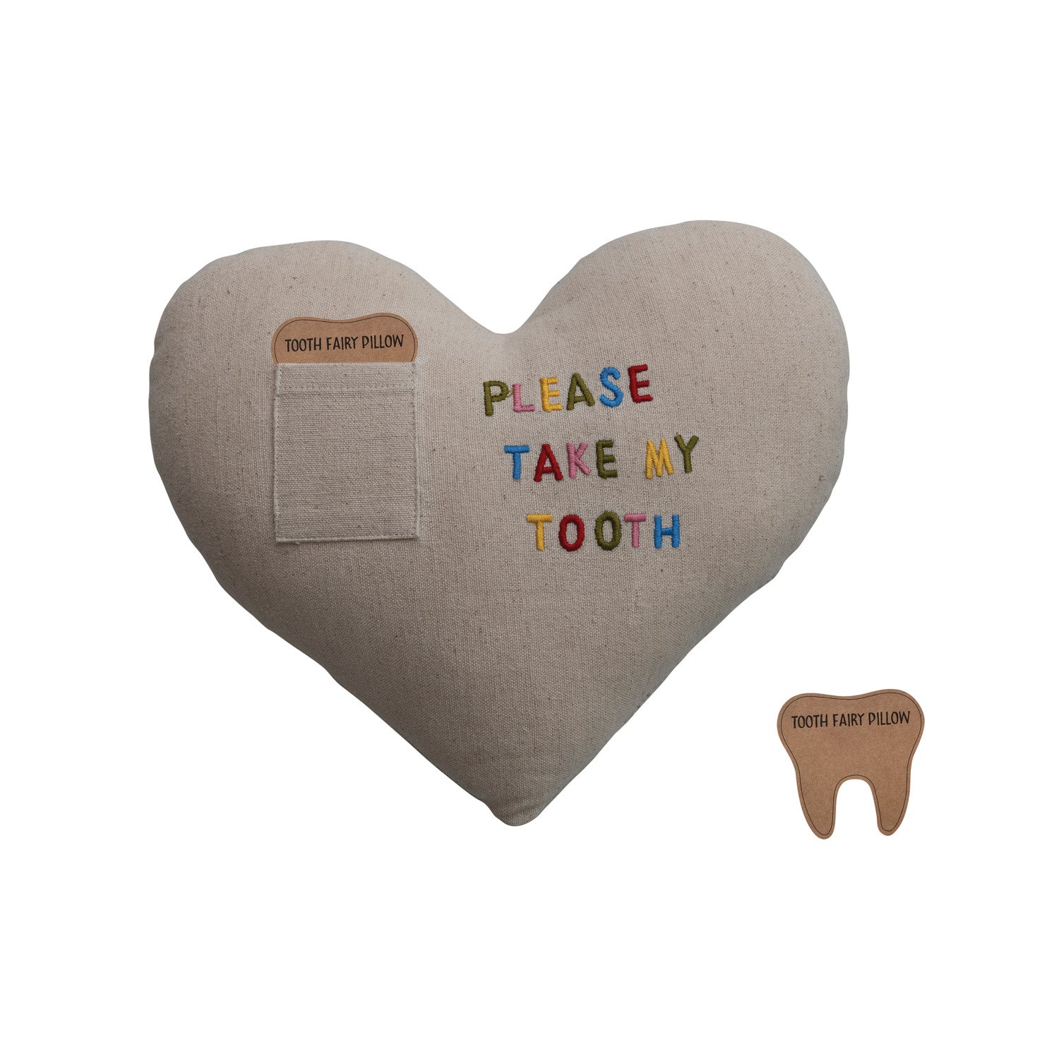 Heart-shaped pillow with &