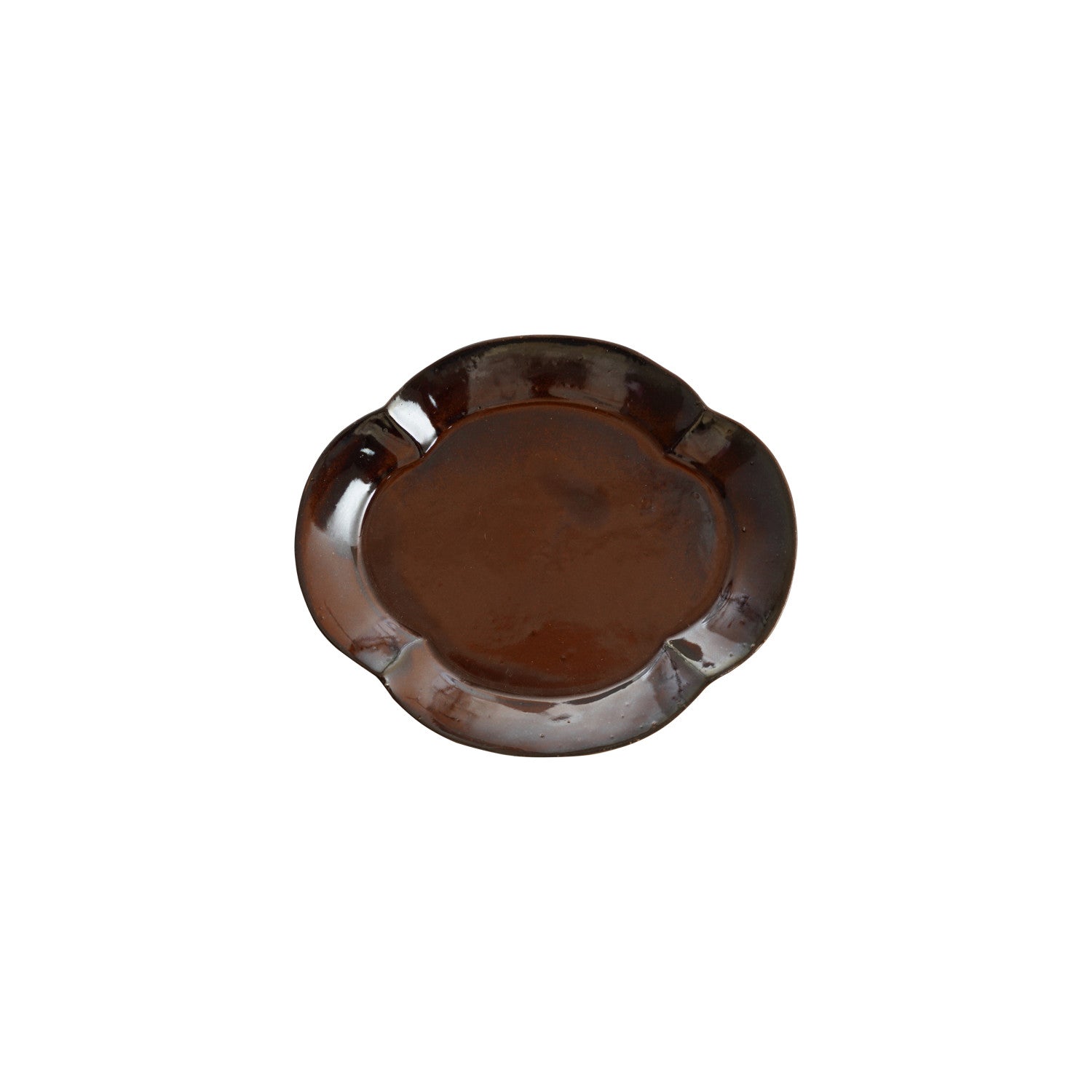 Brown Scalloped Plate