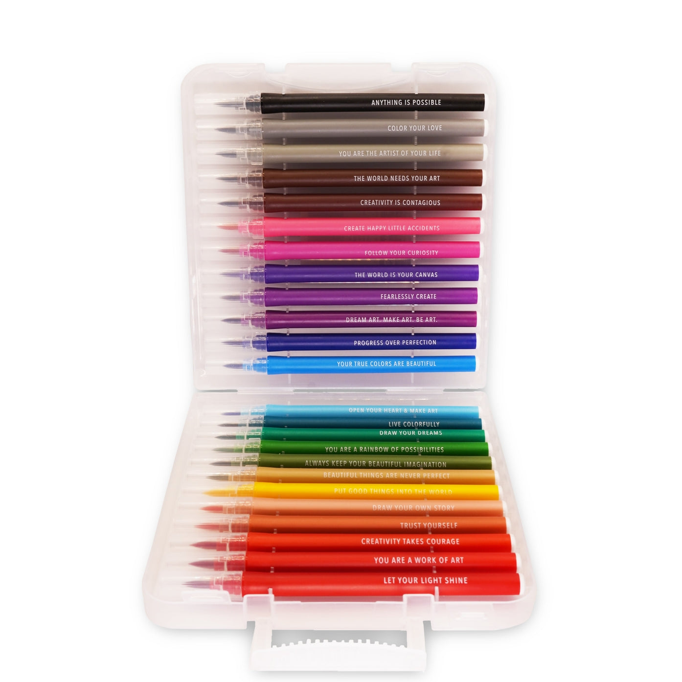 Set of 24 color watercolor brush pens.