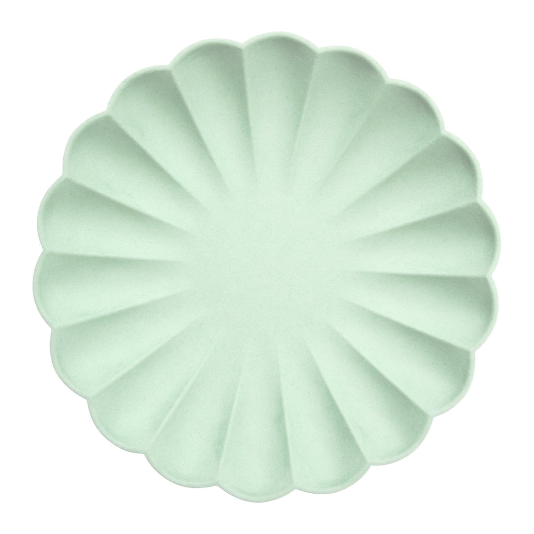An eco-friendly Pale Mint Eco Plates with a flower pattern on it by Meri Meri.