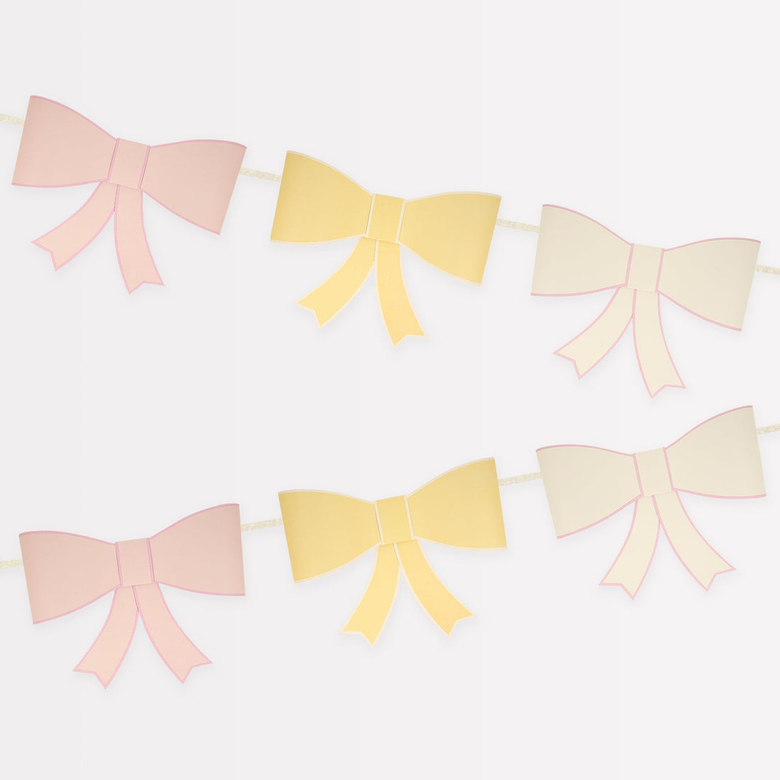 Pink and yellow 3D Paper Bow Garland decoration from Meri Meri.