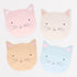 Four Meri Meri Cat Napkins designed to look like cat faces.