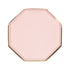 A Meri Meri Dusky Pink Plates with gold foil border.