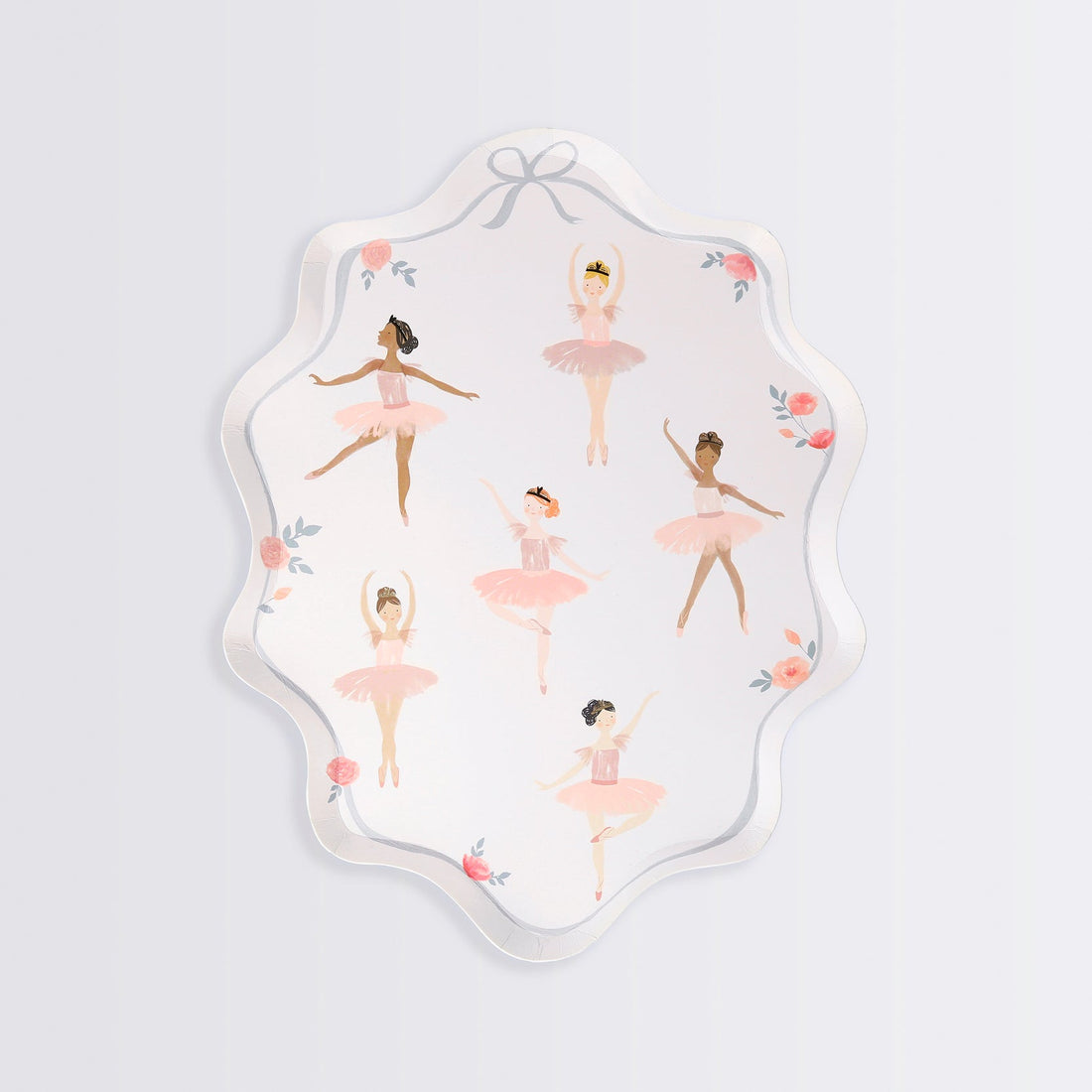 A high-quality mirror with Meri Meri Ballerina Plates on it.