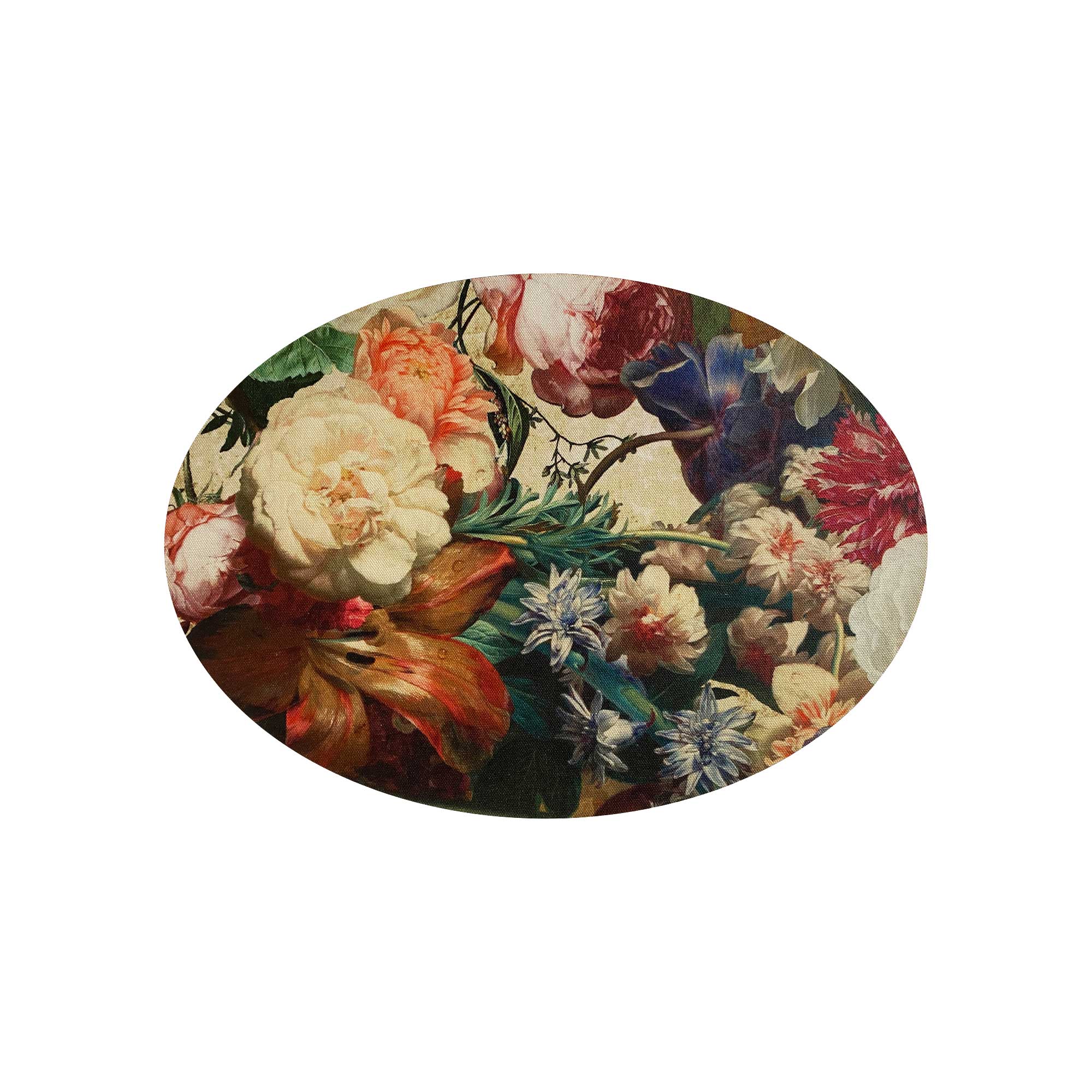 Oval Flemish Flowers Placemat, SOLD INDIVIDUALLY