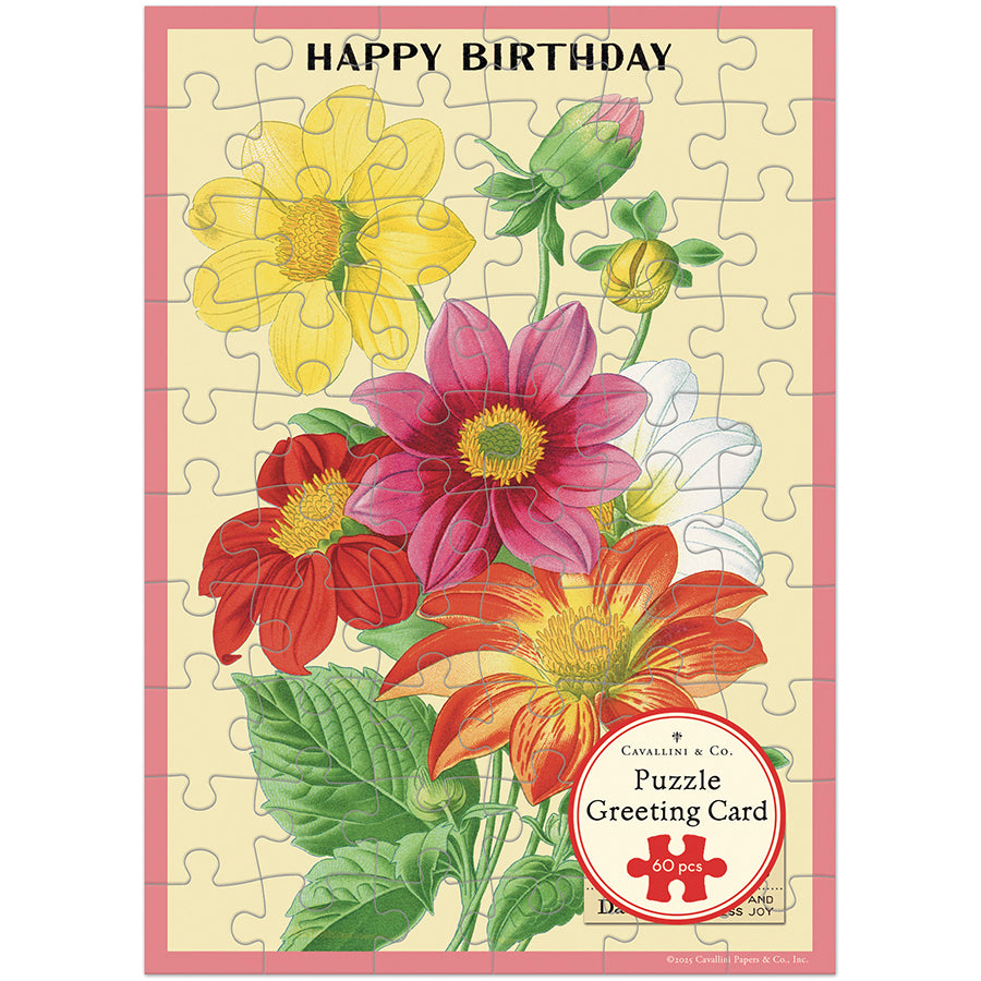 Floral puzzle greeting card with &