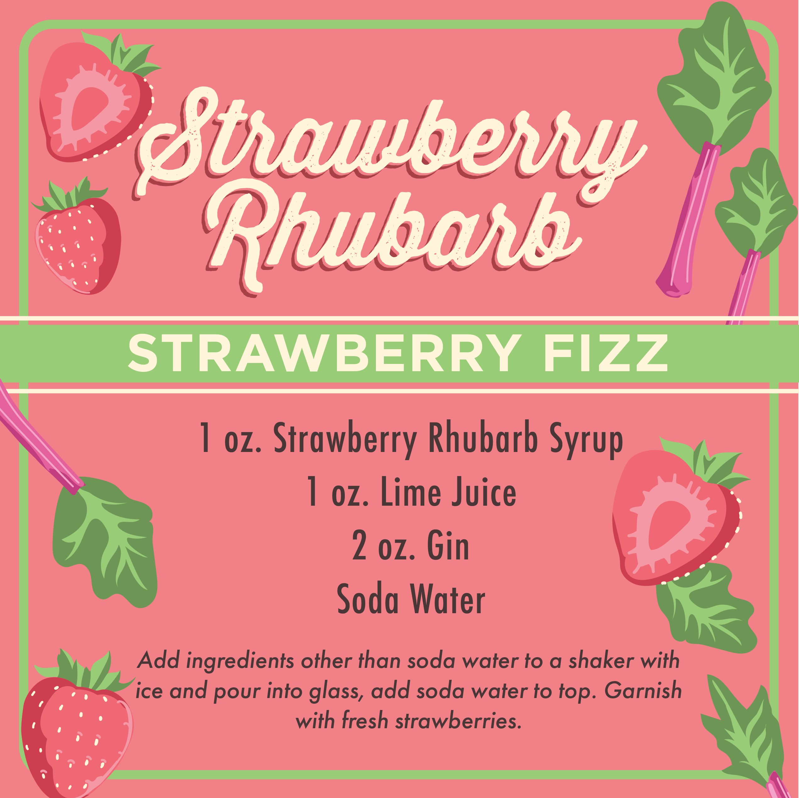 Enjoy a refreshing Hester & Cook Strawberry Rhubarb Syrup infused Pimms Cup, the perfect summer soda.