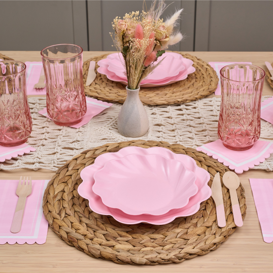 Wavy Eco Blush Plates