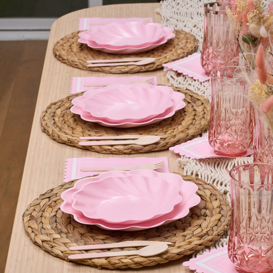 Wavy Eco Blush Plates