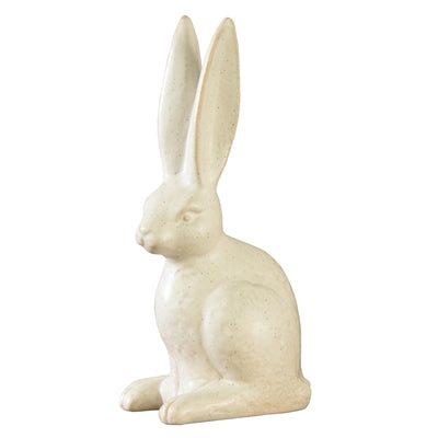 An enchanting HomArt Matte White Ceramic Hares garden decoration.