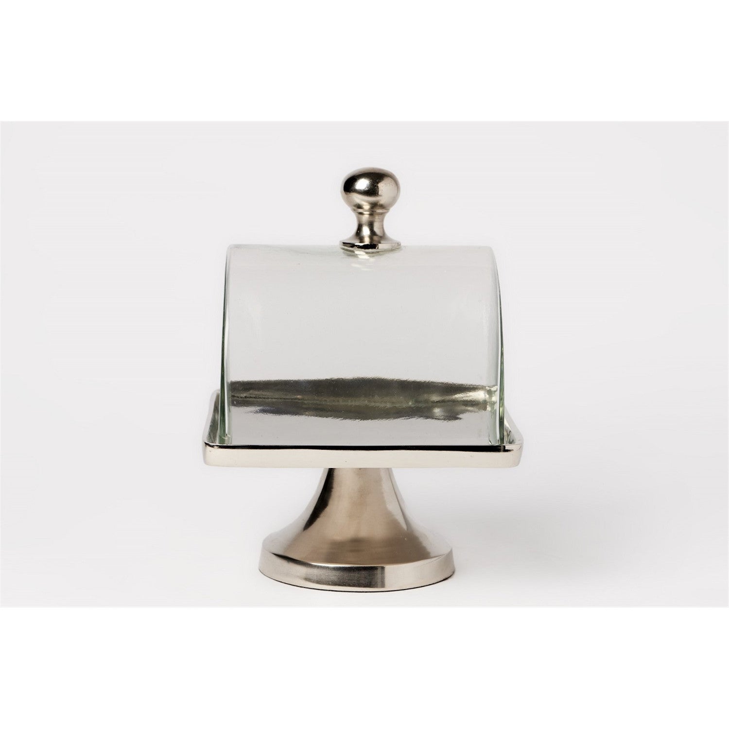A Hester &amp; Cook Aluminum and Glass Serving Stand &amp; Dome, perfect for showcasing special items.