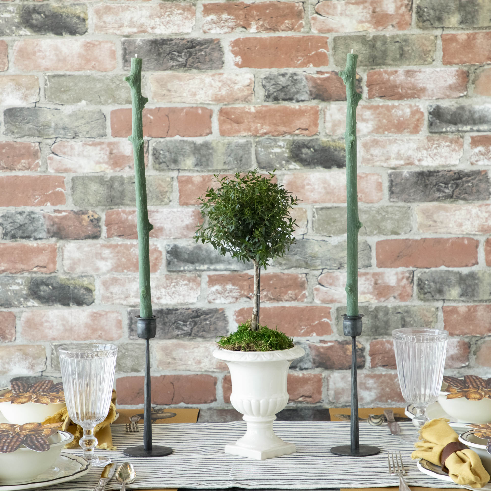 Hemlock Stick Candles, Set of 2