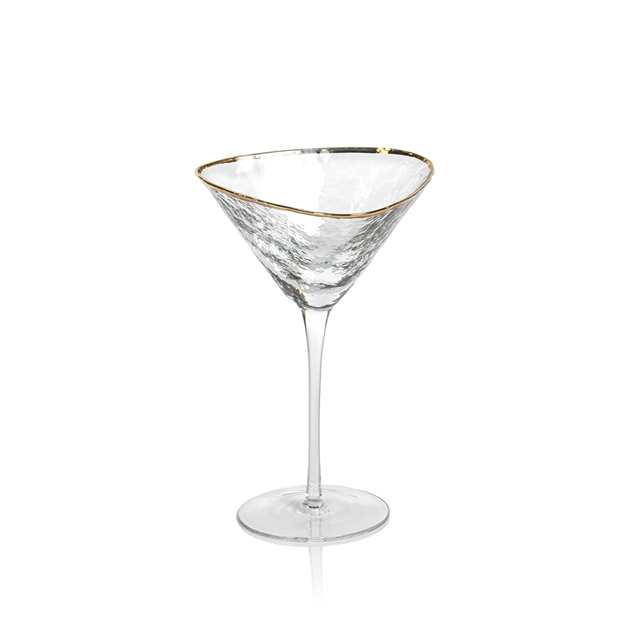 Hammered Glasses with Gold Rim