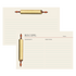 Both sides of a lined recipe card with space for ingredients and directions on the front, with more lined space on the back. The front of the card is adorned with an illustrated rolling pin along the left edge, and the back features an illustrated rolling pin along the top edge.