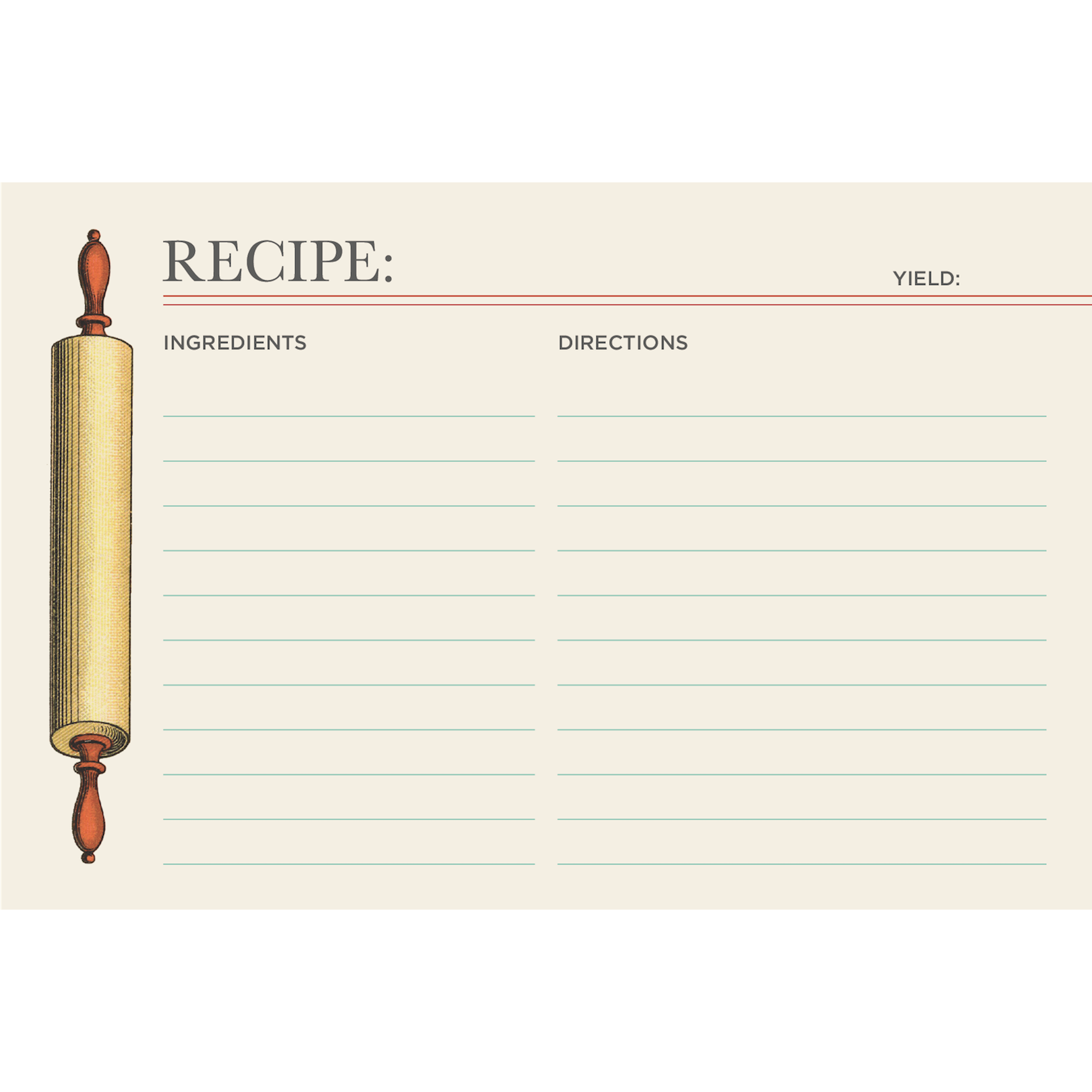 A Hester & Cook Rolling Pin Recipe Card, perfect for gifting.