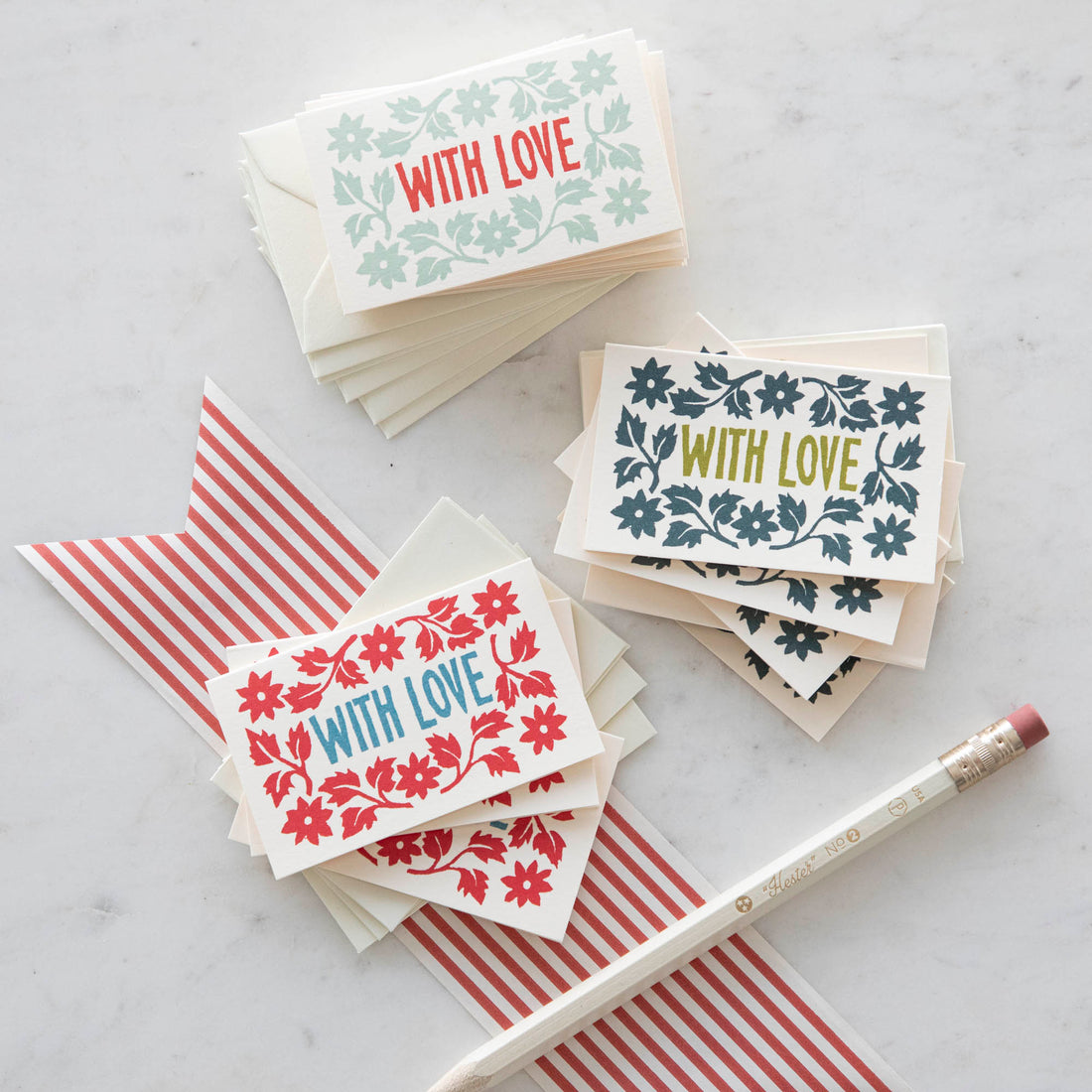 A set of Pack of With Love Cards with the words &quot;with love&quot; on them by Cambridge Imprint.