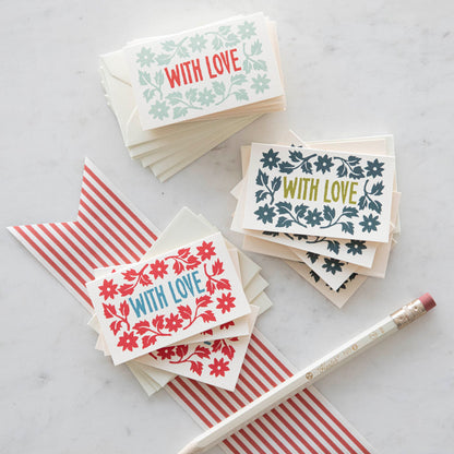 A set of Pack of With Love Cards with the words &quot;with love&quot; on them by Cambridge Imprint.