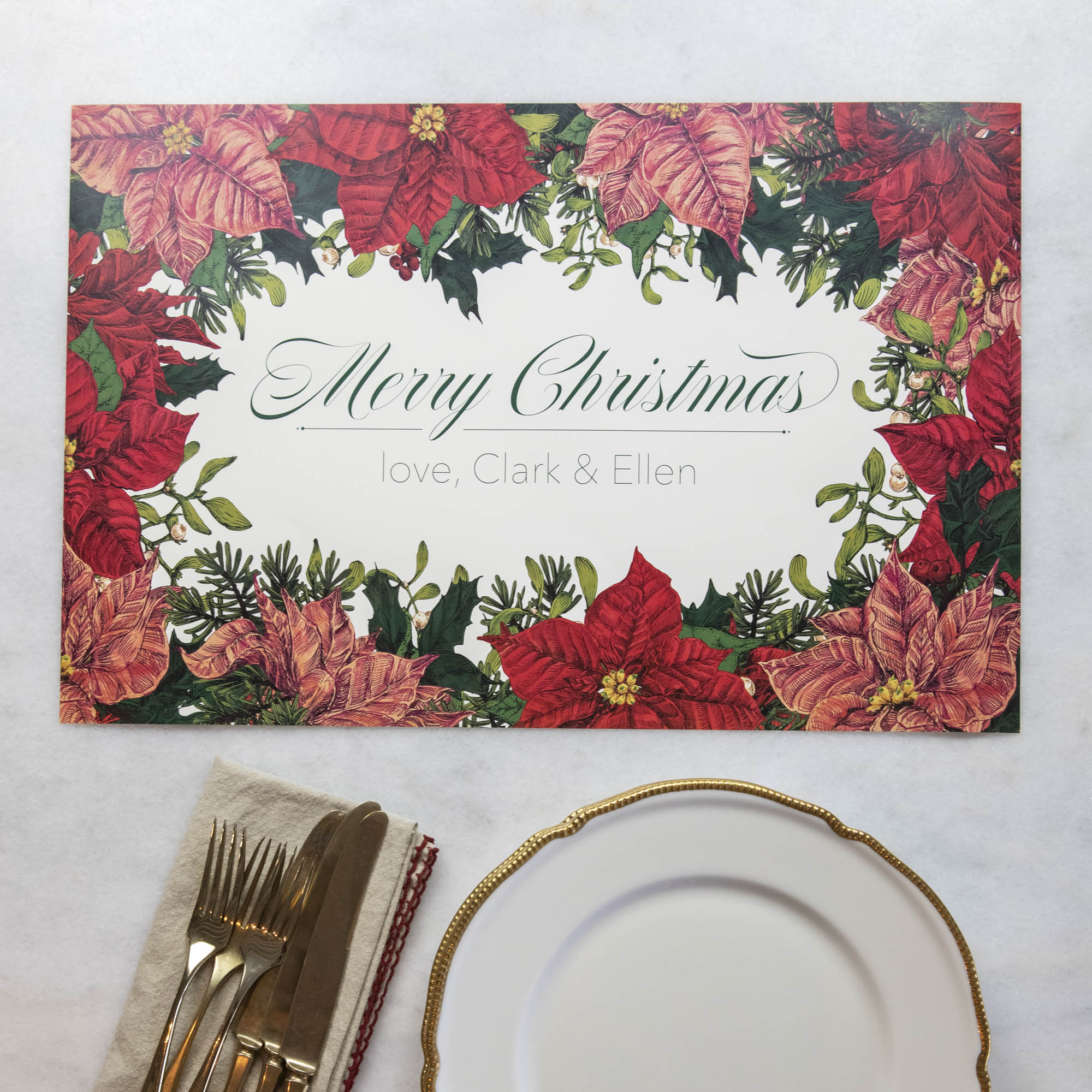 Poinsettia Personalized Placemat