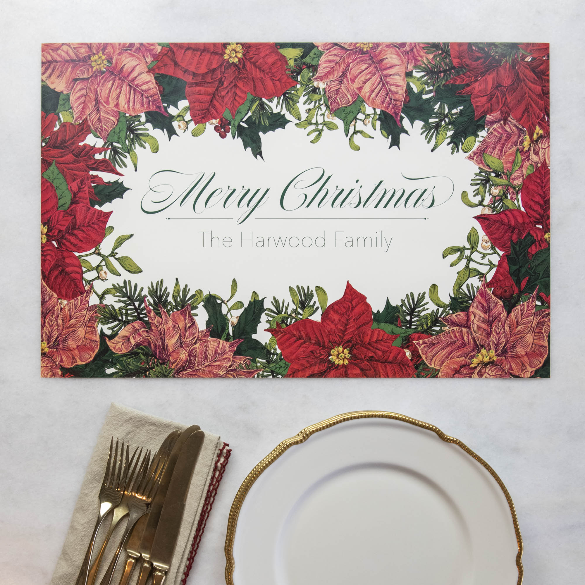 Poinsettia Personalized Placemat