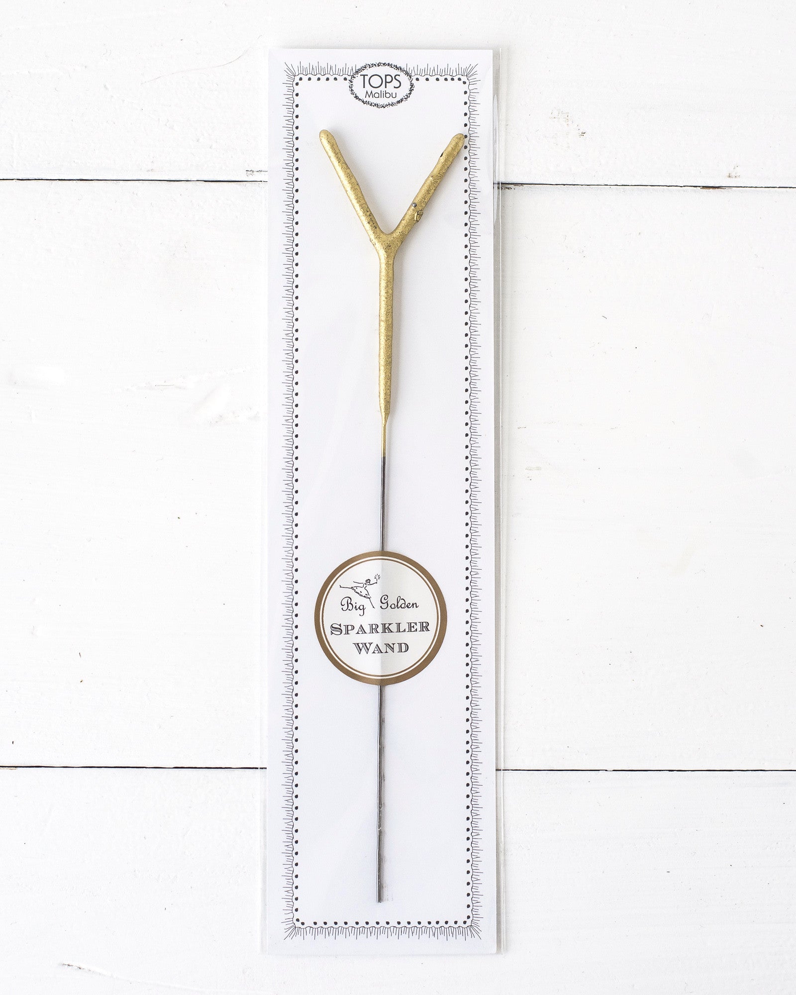 Tops Malibu gold Letter Sparkler "Y" in package.