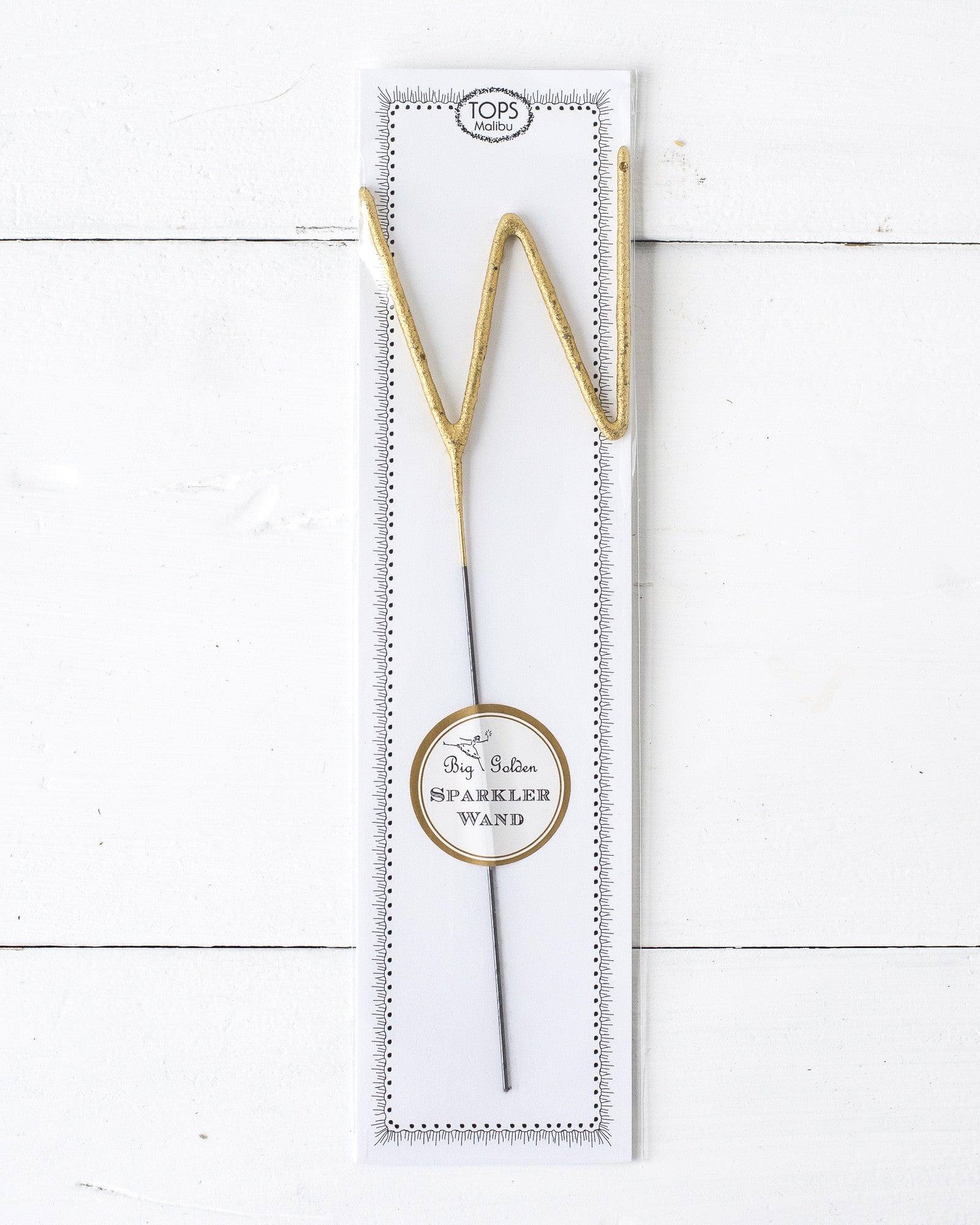 Tops Malibu gold Letter Sparkler "W" in package.