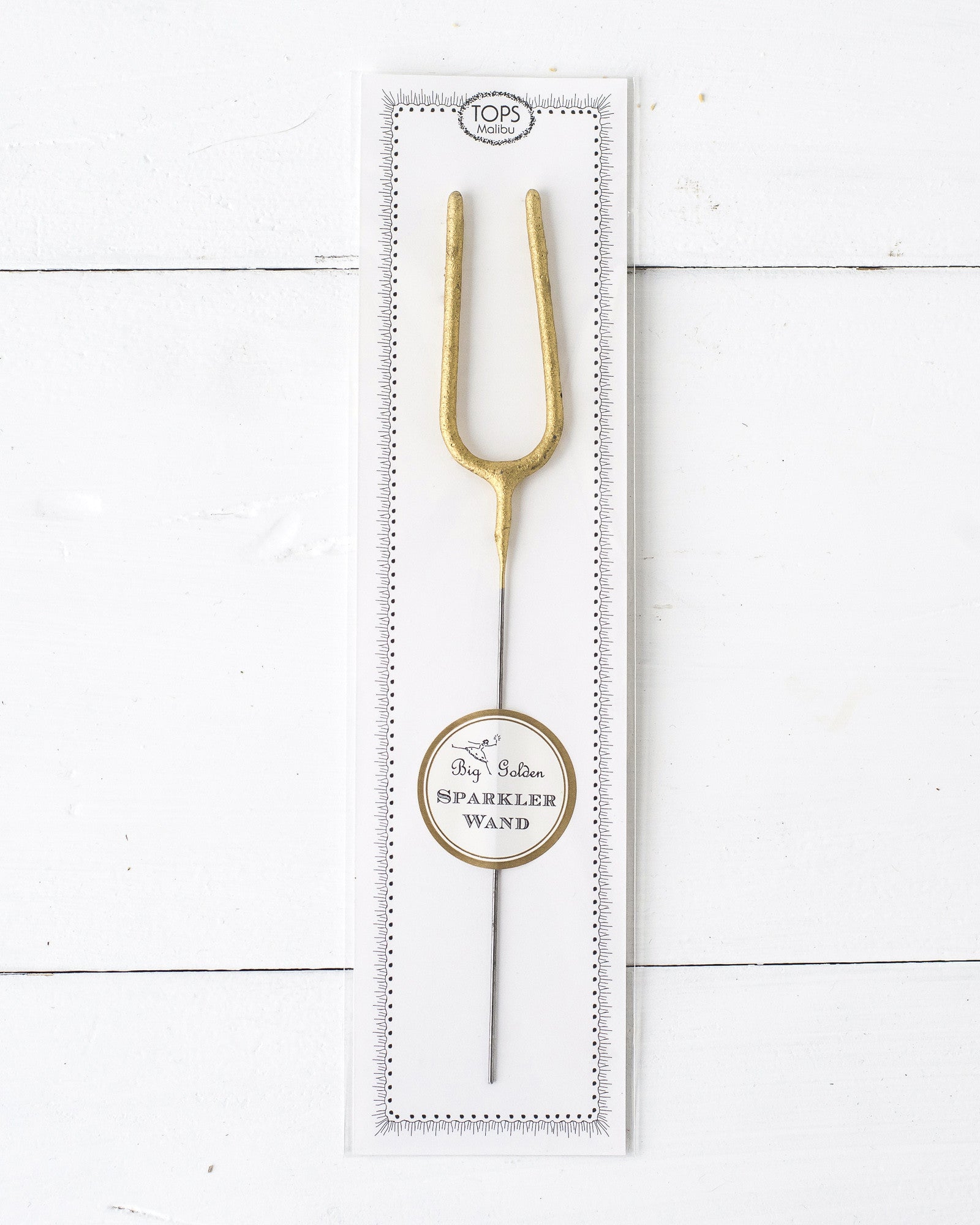 Tops Malibu gold Letter Sparkler "U" in package.