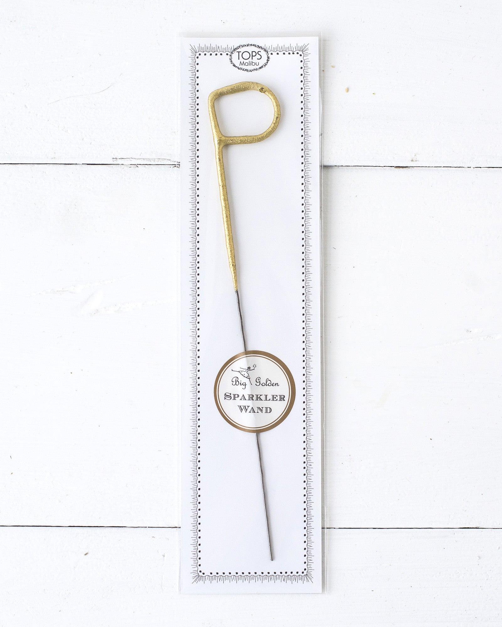 Tops Malibu gold Letter Sparkler "P" in package.