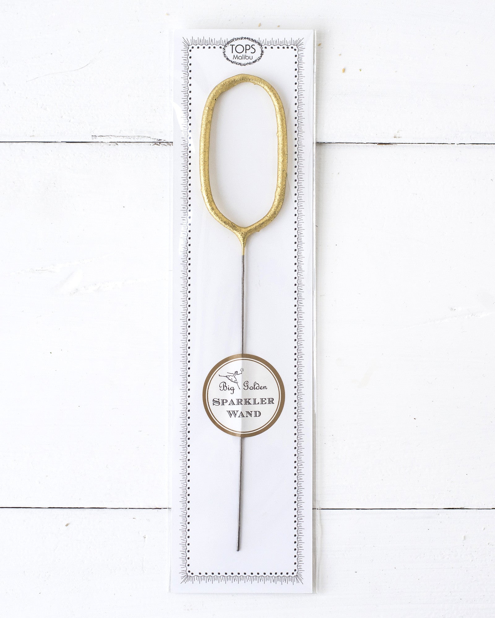 Tops Malibu gold Letter Sparkler "O" in package.