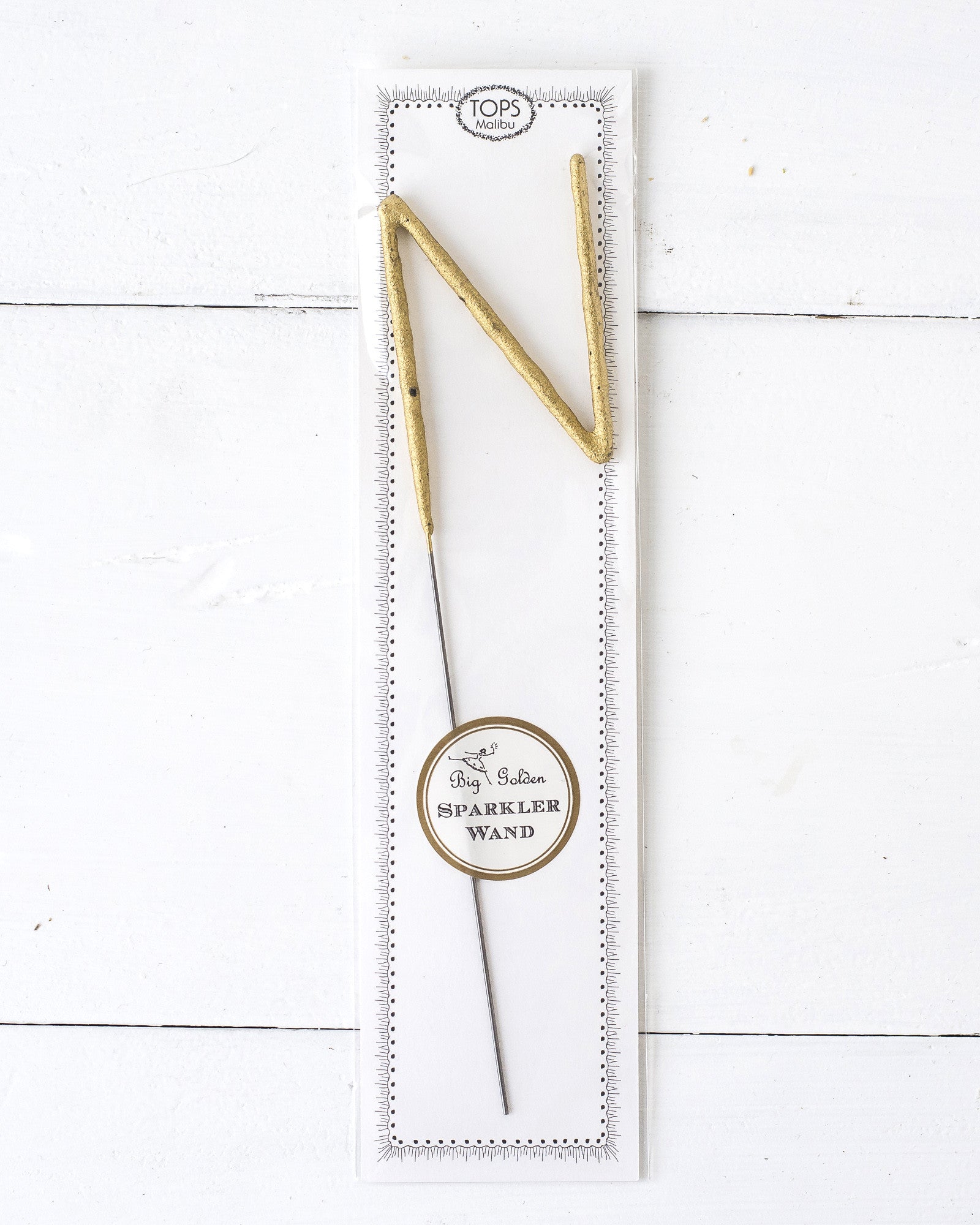 Tops Malibu gold Letter Sparkler "N" in package.