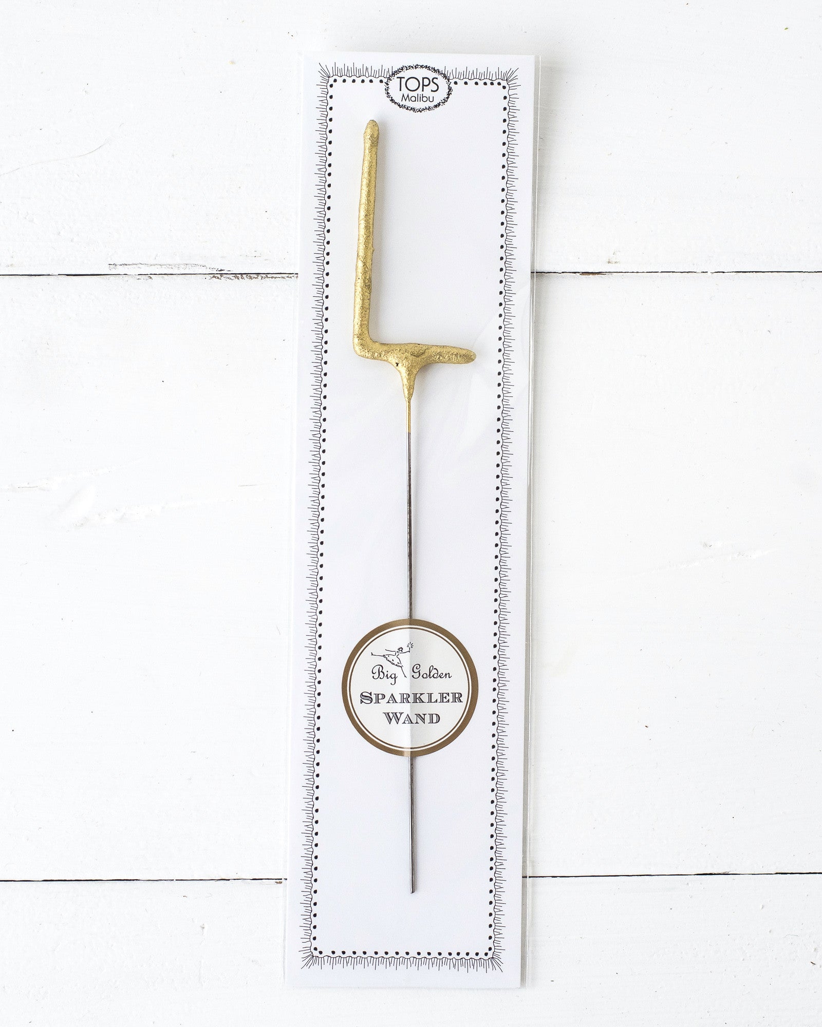 Tops Malibu gold Letter Sparkler "L" in package.