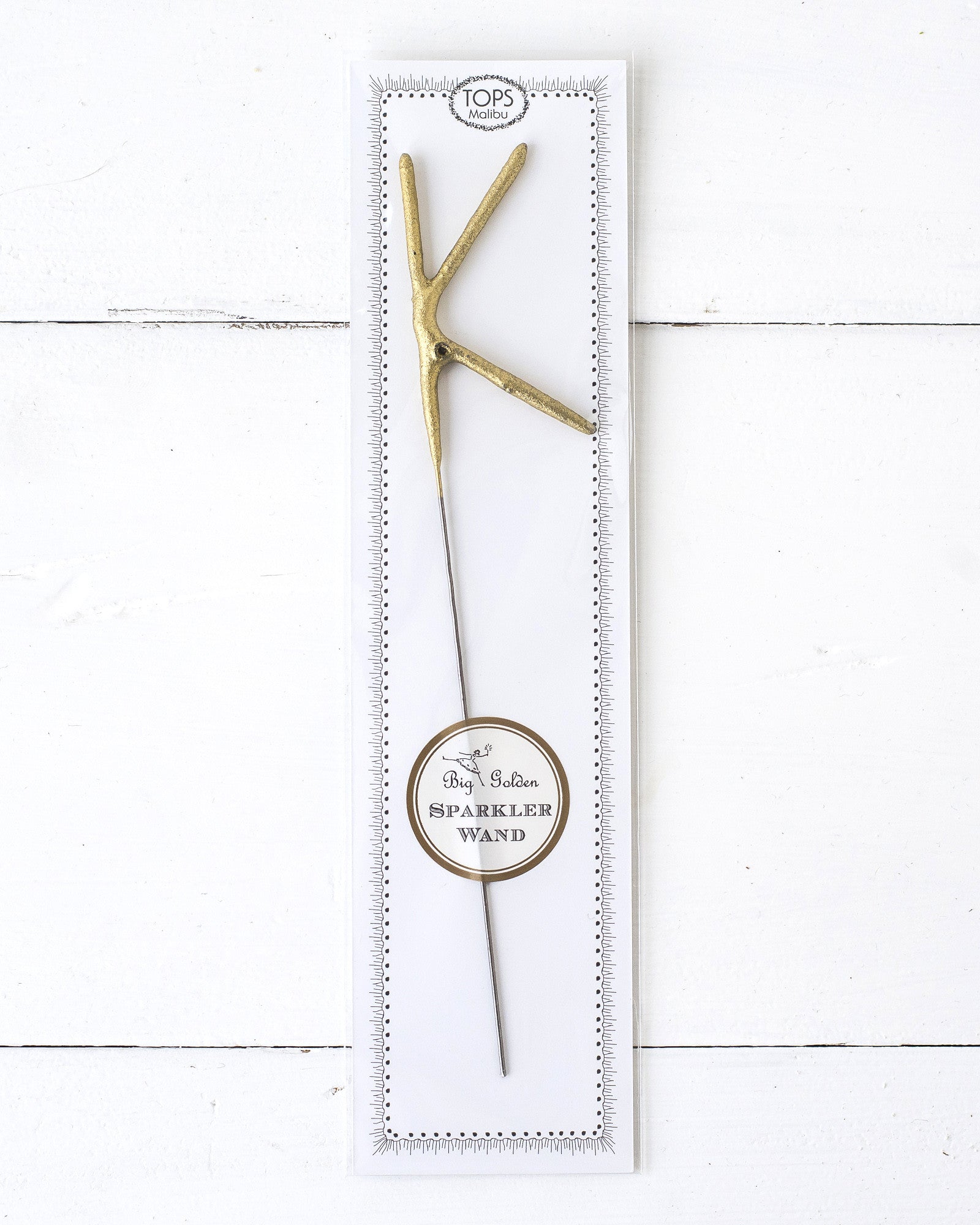 Tops Malibu gold Letter Sparkler "K" in package.