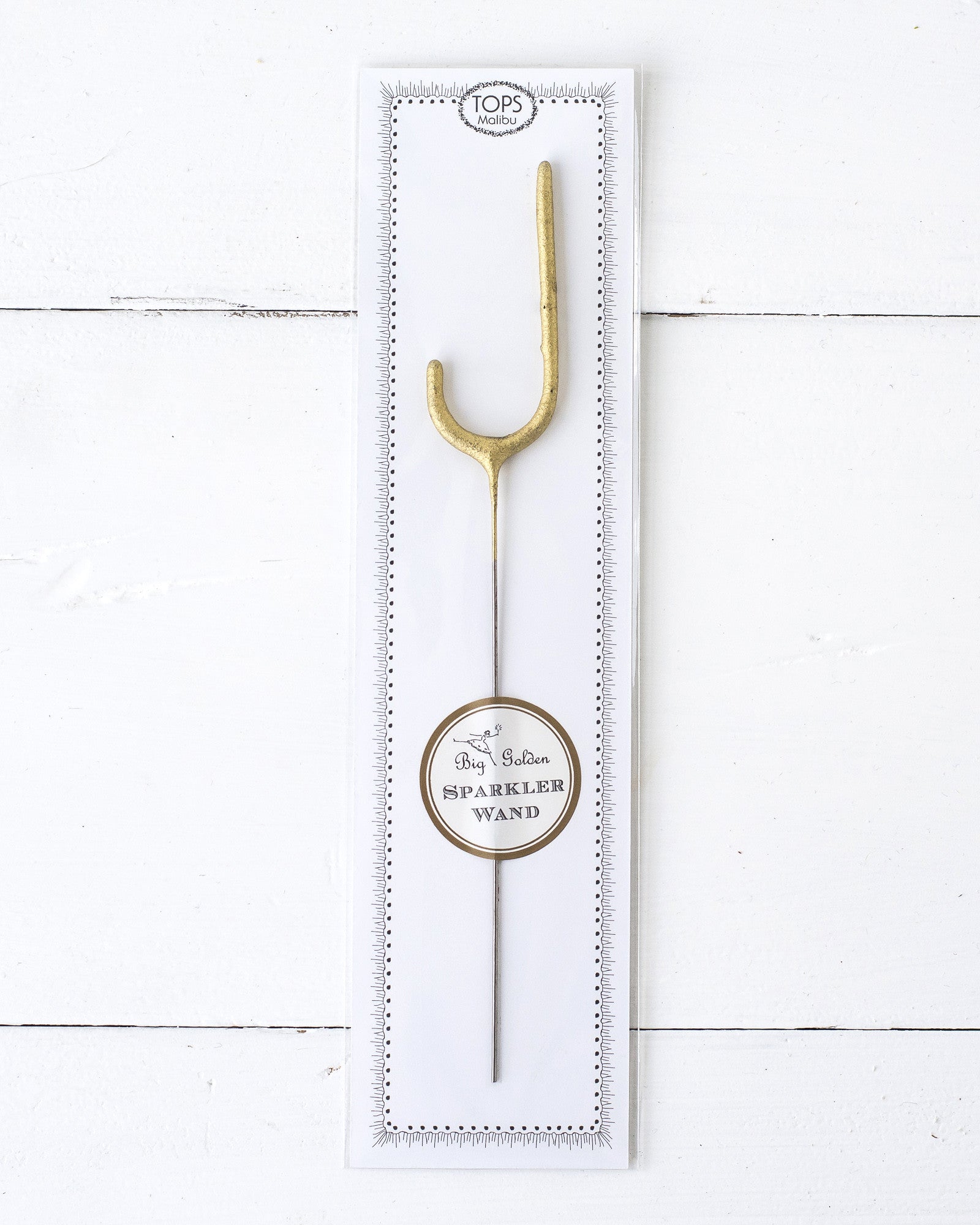 Tops Malibu gold Letter Sparkler "J" in package.