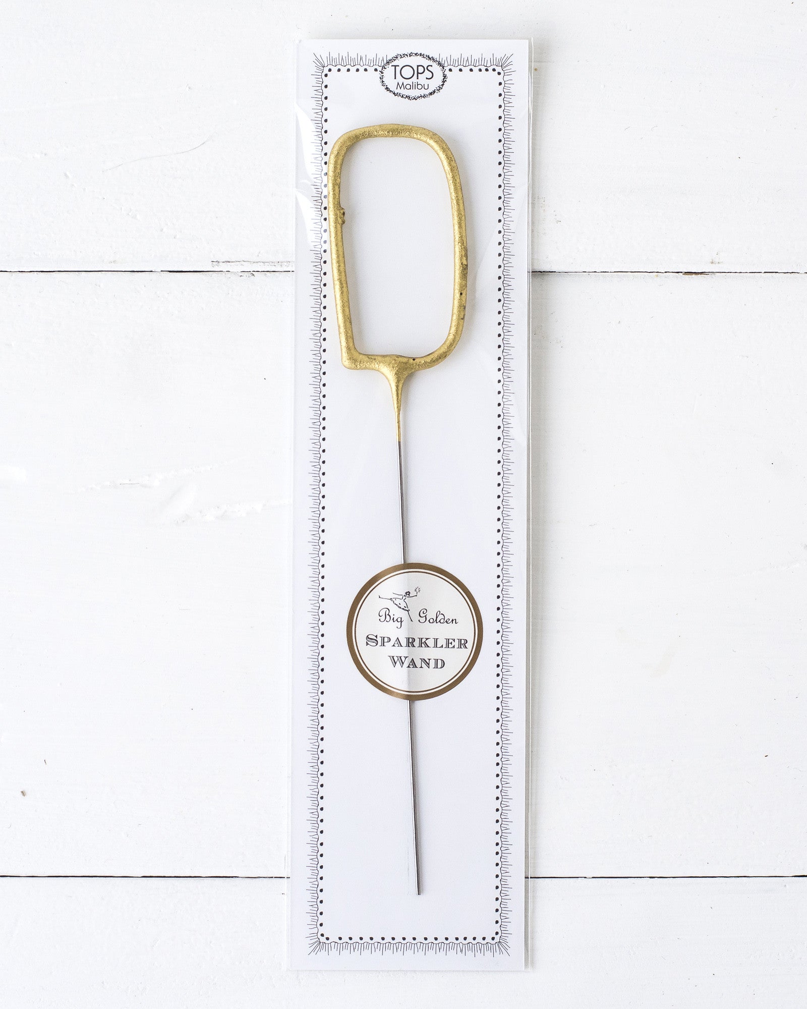 Tops Malibu gold Letter Sparkler "D" in package.