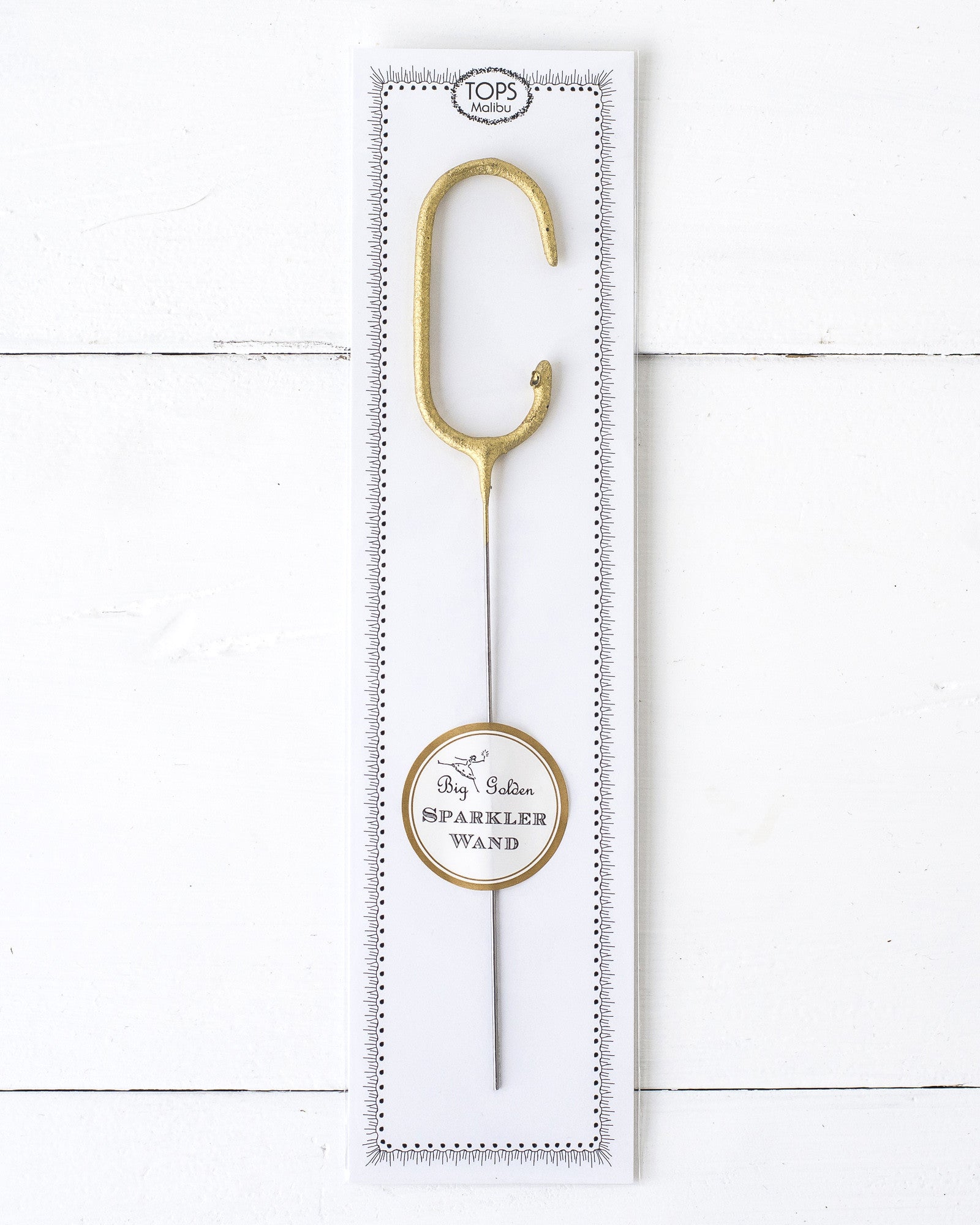Tops Malibu gold Letter Sparkler "C" in package.