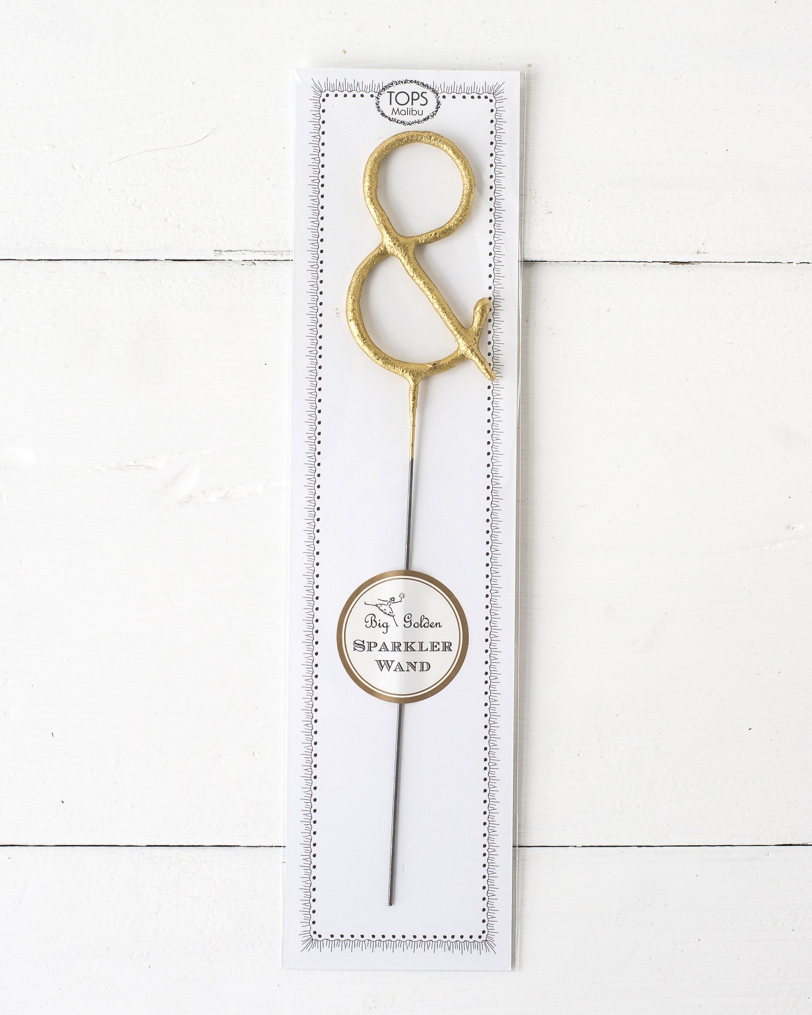 Tops Malibu gold Letter Sparkler "&" in package.