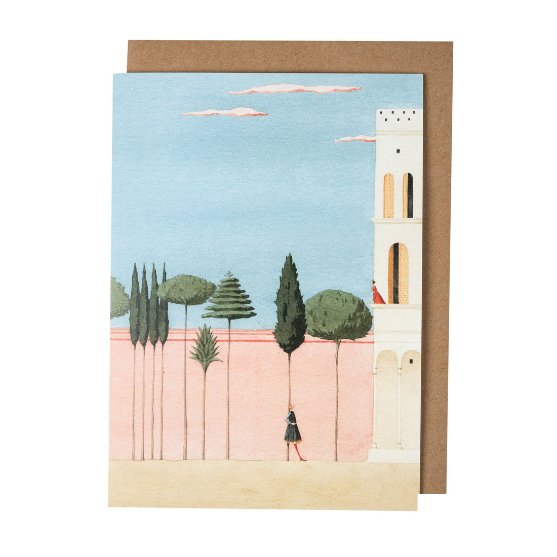 An environmentally sustainable Romeo &amp; Juliet Greeting Card with an illustration of a tower and trees by Hester &amp; Cook.