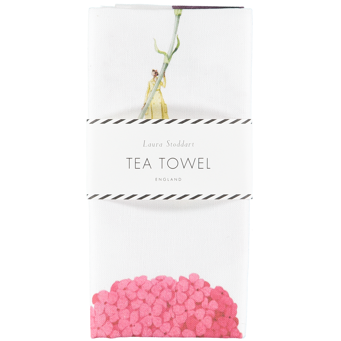 A high-quality In Bloom Multi Flower tea towel by Hester &amp; Cook with pink sprinkles on it.